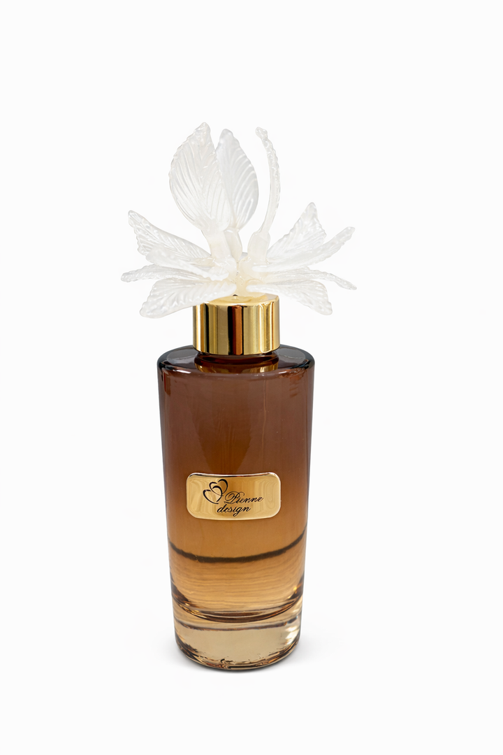 PROFUMATORE AMBRA E MARRONE CON FIORE