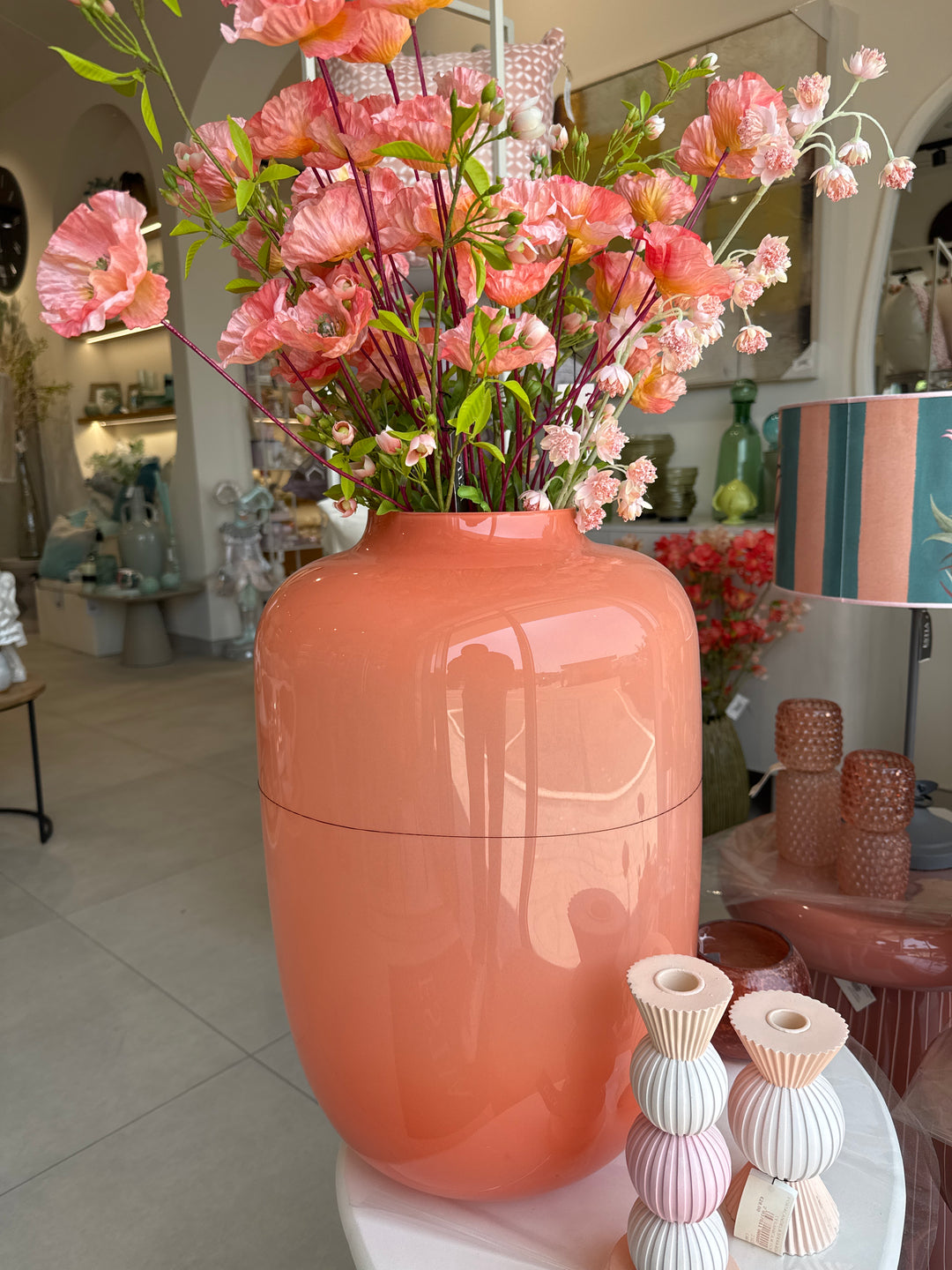 VASO ALTO IN VETRO ARANCIONE