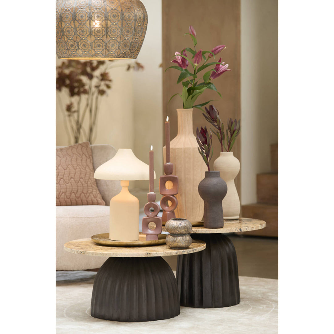 TAVOLINO CON BASE MARRONE SCURO