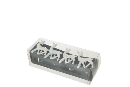 SET 4 PORTATOVAGLIOLI RENNA BIANCO