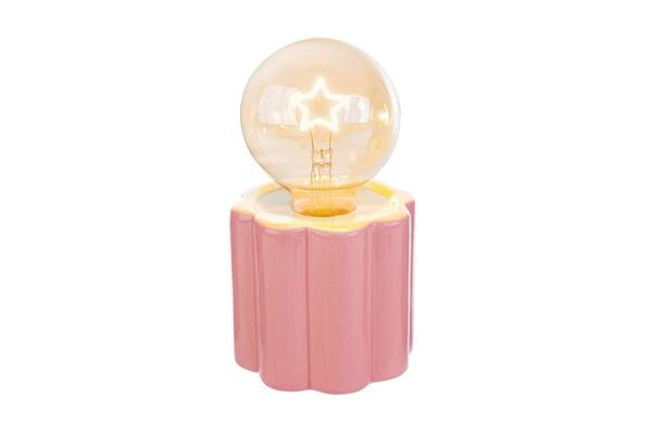 LAMPADA PORCELLANA LED CON STELLA ROSA