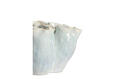 VASO DECORATIVO MODELLATO AZZURRO E CREMA