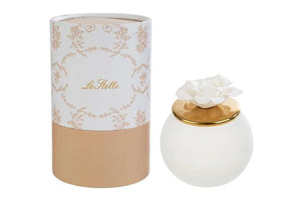 SCATOLA CON CANDELA IN VETRO BIANCO