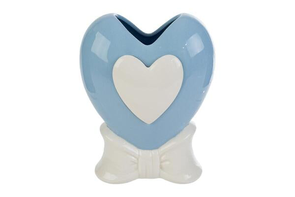 VASO CUORE IN PORCELLANA CELESTE
