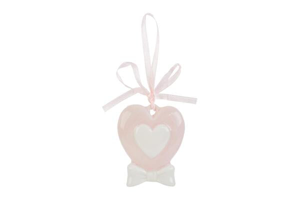 APPENDINO CUORE IN CERAMICA ROSA