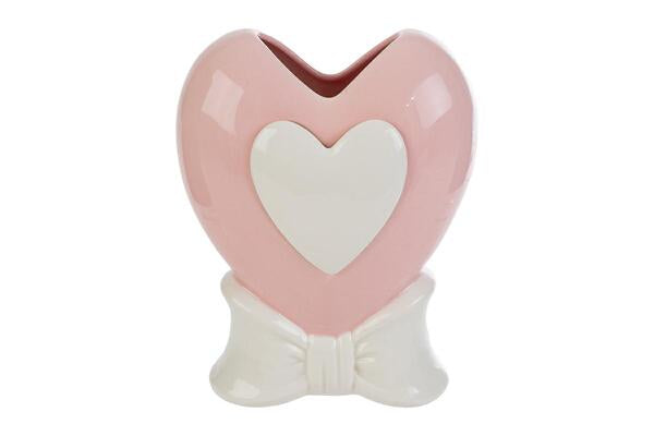 VASO CUORE IN PORCELLANA ROSA