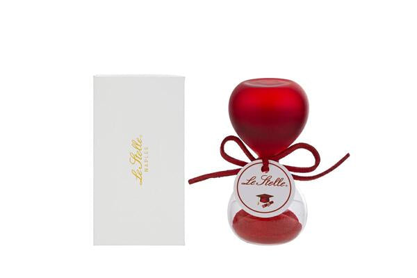 CLESSIDRA IN VETRO ROSSO SATINATO