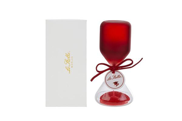 CLESSIDRA IN VETRO ROSSO SATINATO