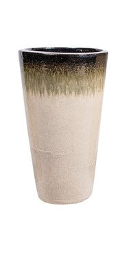VASO ROTONDO ALTO IN CERAMICA SFUMATO PERLA (29x29x52cm)
