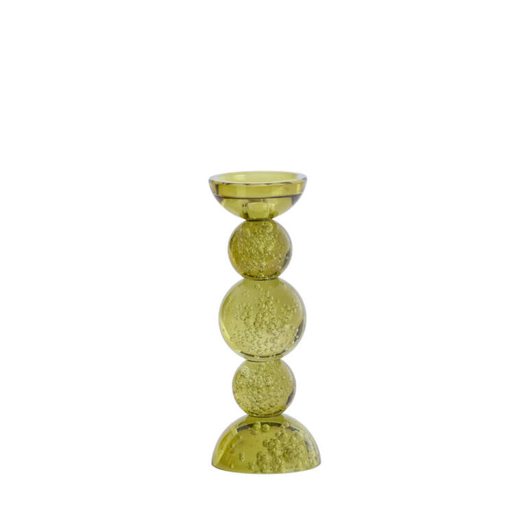 PORTACANDELE BUBBLE OLIVA SMALL