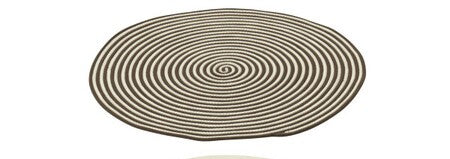 TAPPETO ROTONDO RIGATO MARRONE SCURO LARGE