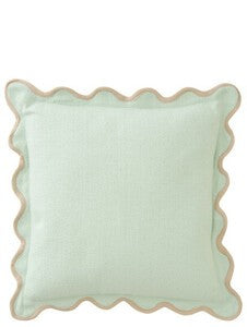 CUSCINO BLU CON BORDINO BEIGE