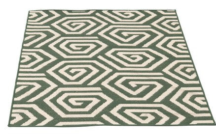 TAPPETO RETTANGOLARE SPIRALI VERDE E BIANCO