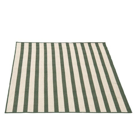 TAPPETO RETTANGOLARE RIGATO VERDE E BIANCO