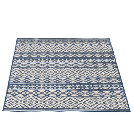 TAPPETO RETTANGOLARE DISEGNO LINEARE BLU E BIANCO