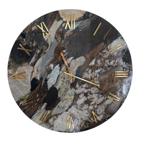 OROLOGIO IN MARMO MARRONE