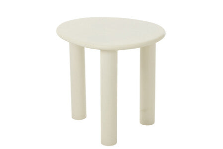 TAVOLINO ROTONDO BASSO IN LEGNO BIANCO (51x43x50cm)