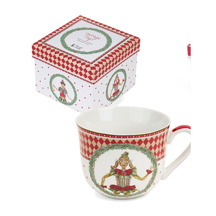 TAZZA COLAZIONE IN PORCELLANA DECORO BURATTINO (370ml)