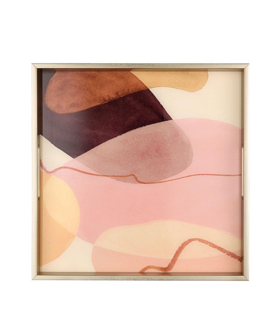 Vassoio quadro- dune di seta