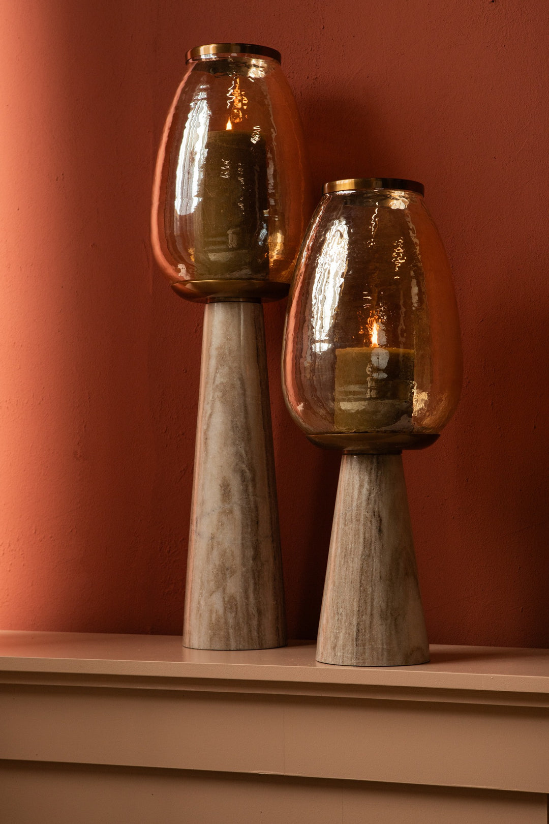 VASO DECORATIVO IN VETRO E MARMO LARGE