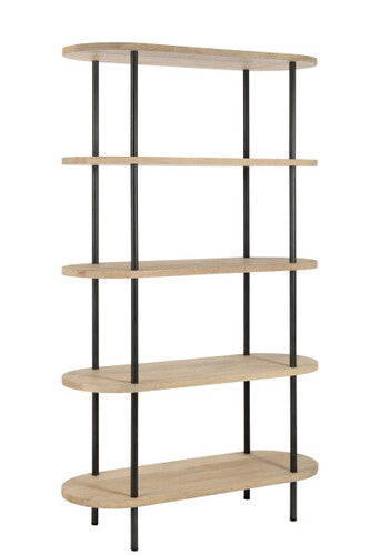 SCAFFALE ELI CON 5 RIPIANI IN LEGNO DI MANGO NATURALE