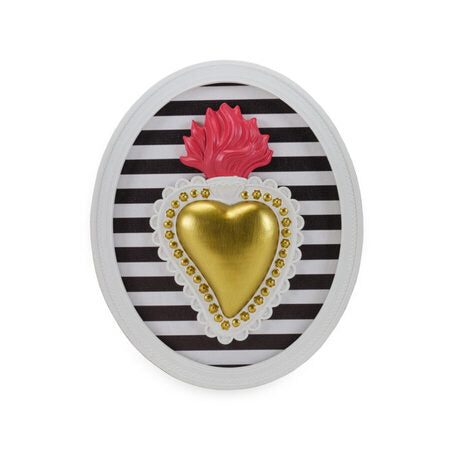 CORNICE OVALE CON SACRO CUORE E RIGHE