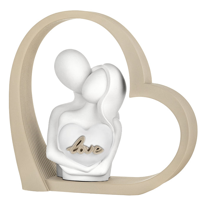 Scultura coppia nocciola