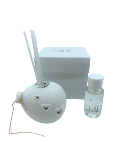 PALLONCINO LED PROFUMATORI SATINATO BIANCO (8X7X6CM)+SC70+TAG