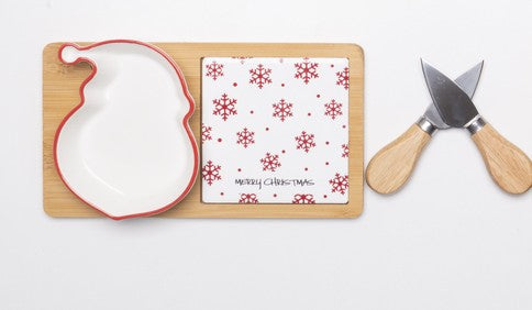 TAGLIERE APERITIVO CON COPPETTA BABBO NATALE