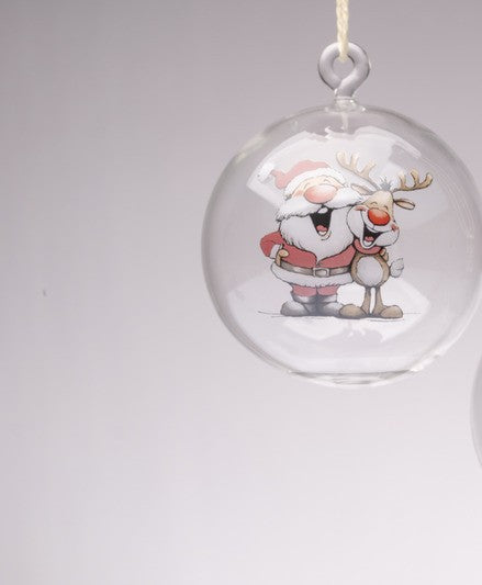 PALLINA BABBO NATALE CON RENNA
