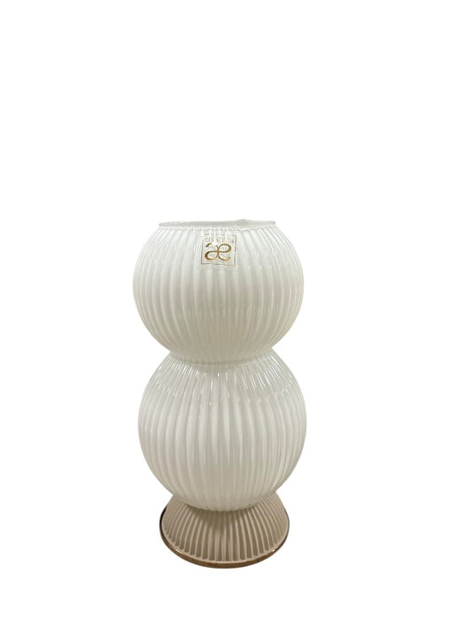 VASO GRANDE IN VETRO BIANCO CON BASE