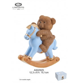 TEDDY SU CAVALLUCCIO BLU