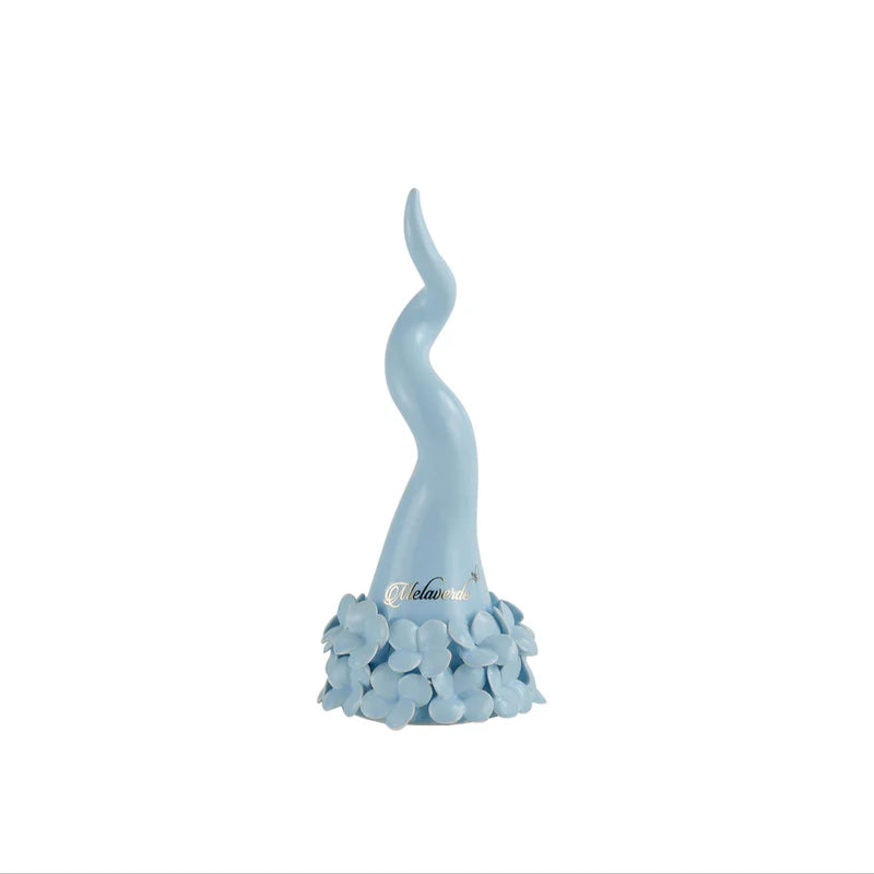 CORNO CON ORTENSIE AZZURRE PICCOLO
