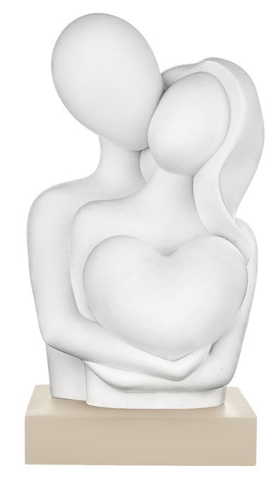 Scultura coppia ‘LOVE’ nocciola