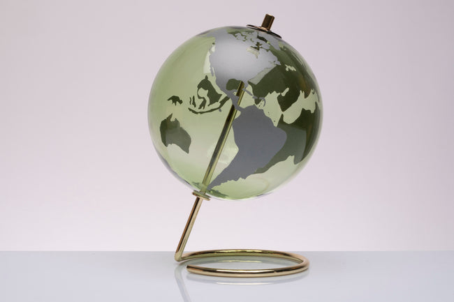 MAPPAMONDO IN VETRO VERDE