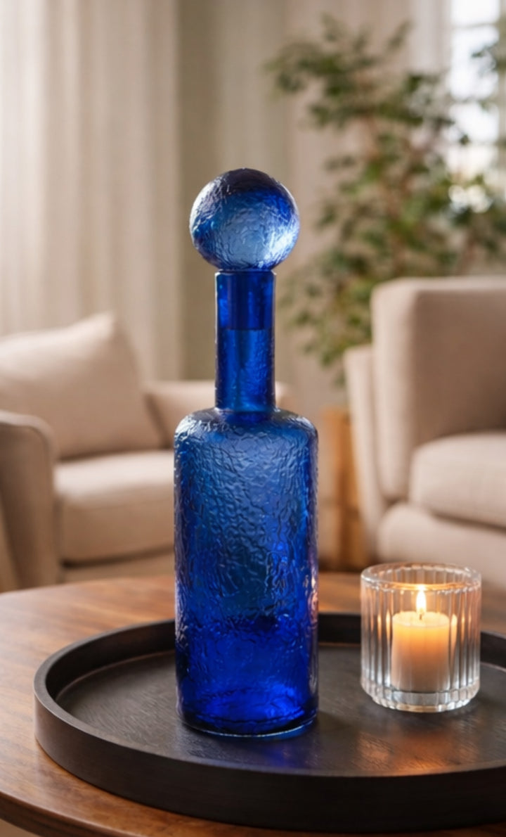 BOTTIGLIA DECORATIVA BLU MEDIUM