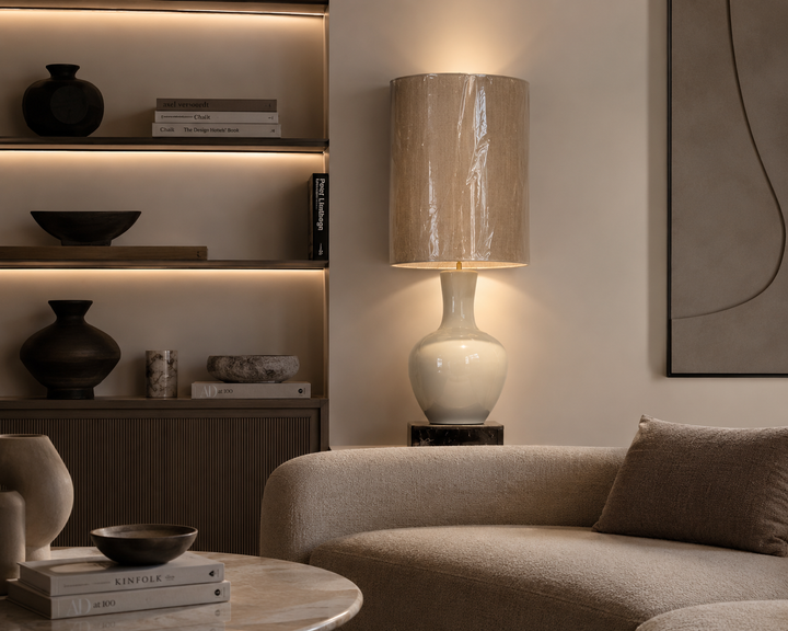 BASE PER LAMPADA CREMA CON PARALUME