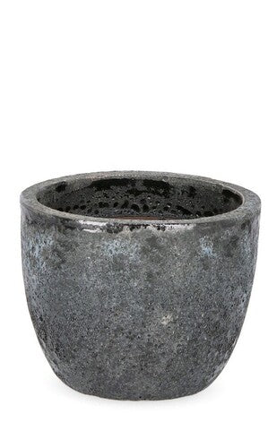 VASO IN TERRACOTTA SMALTATA CON FORO SVASATO ANTRACITE (Ø30A - 24H)