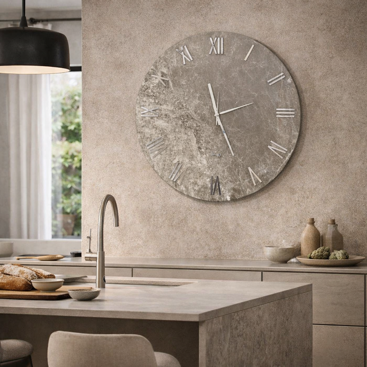 OROLOGIO IN MARMO GRIGIO CHIARO