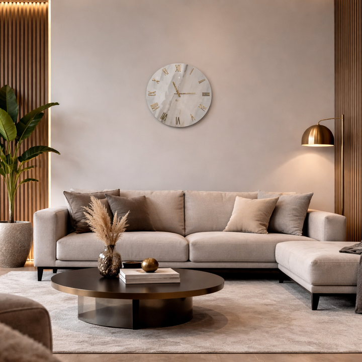 OROLOGIO IN MARMO BIANCO