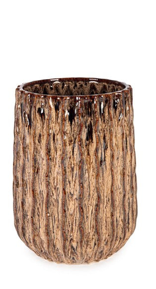PORTAVASO IN TERRACOTTA MARRONE LARGE
