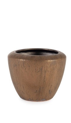 PORTAVASI IN TERRACOTTA SMALTATA BRONZO SMALL