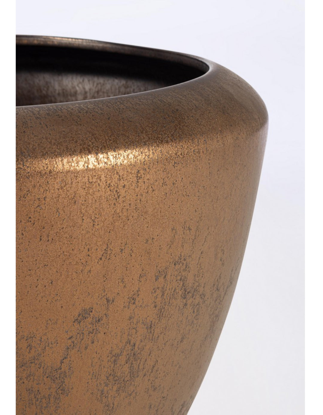 PORTAVASI IN TERRACOTTA SMALTATA BRONZO SMALL