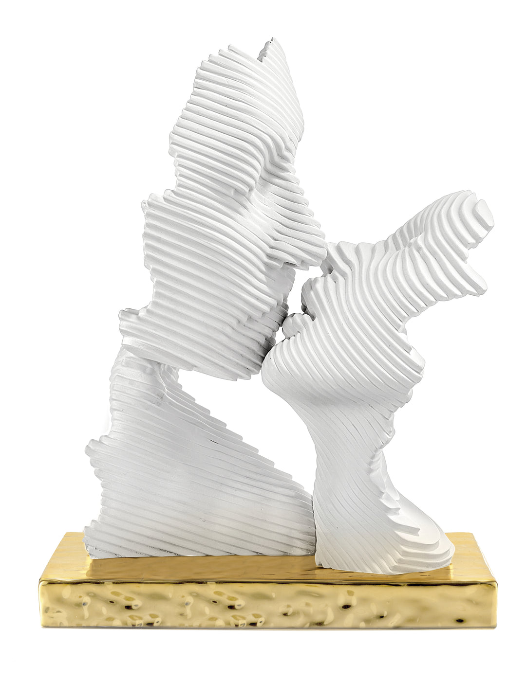 SCULTURA BACIO STILIZZATA CON BASE ORO
