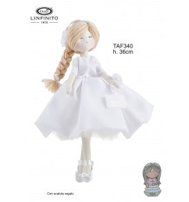 BAMBOLA IN TESSUTO CON ABITO IN ORGANZA