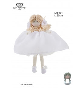 BAMBOLA IN TESSUTO CON ABITO IN ORGANZA