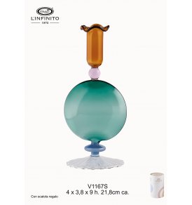 CANDELIERE IN VETRO COLORATO