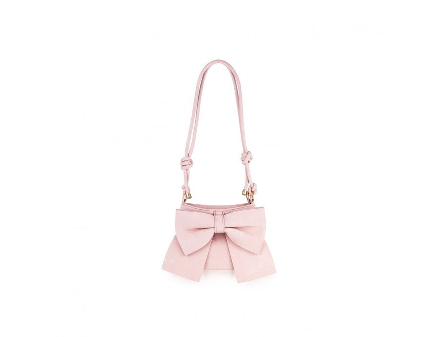 BORSETTA STOFFA CON FIOCCO ROSA