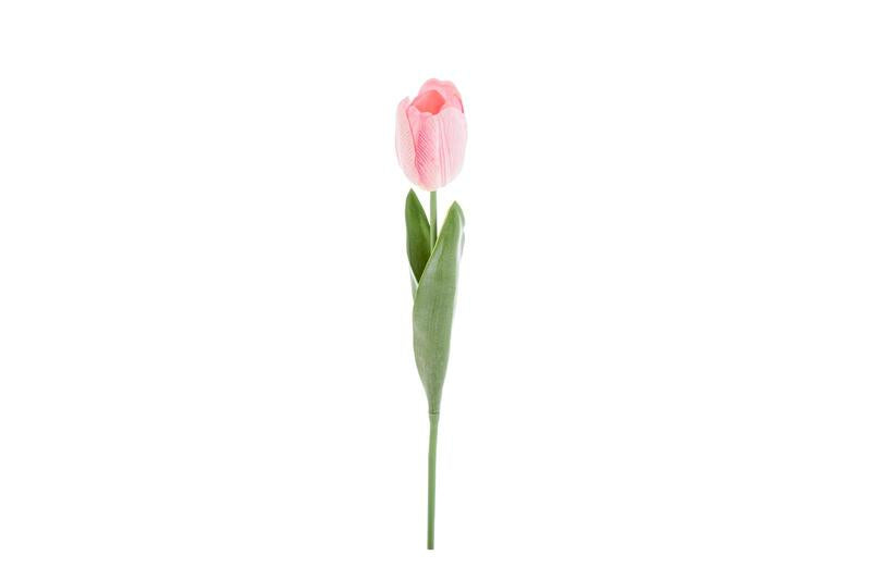 TULIPANO ROSA IN POLIURETANO REAL TOUCH (l.45cm)