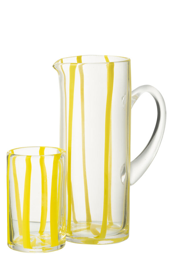 SET 6 BICCHIERI RIGATI IN VETRO
